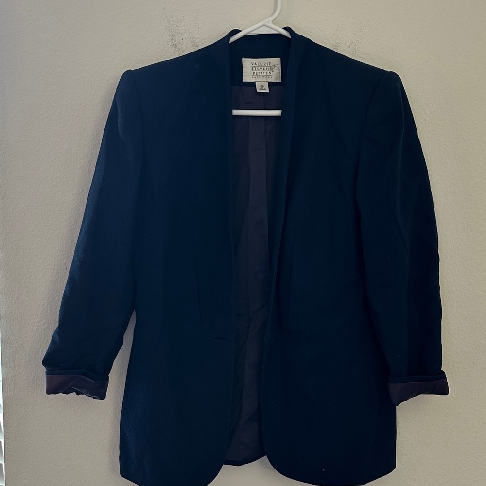 Wool blazer navy blue